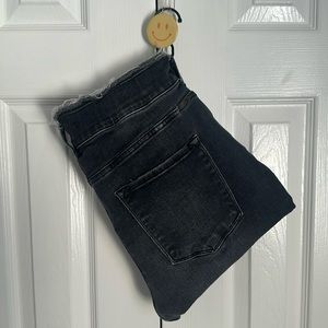 Destructed Charcoal Frayed Jeans